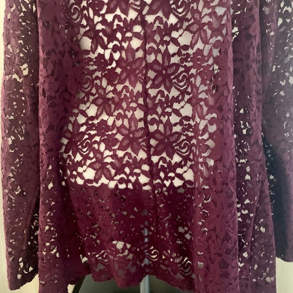 Lane Bryant 22/24 Sheer Floral Lace Blouse Tunic Gorgeous Detailed Design - Picture 6 of 11
